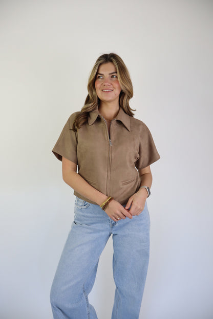 Nummer 8 Noortje Suede Top Brown