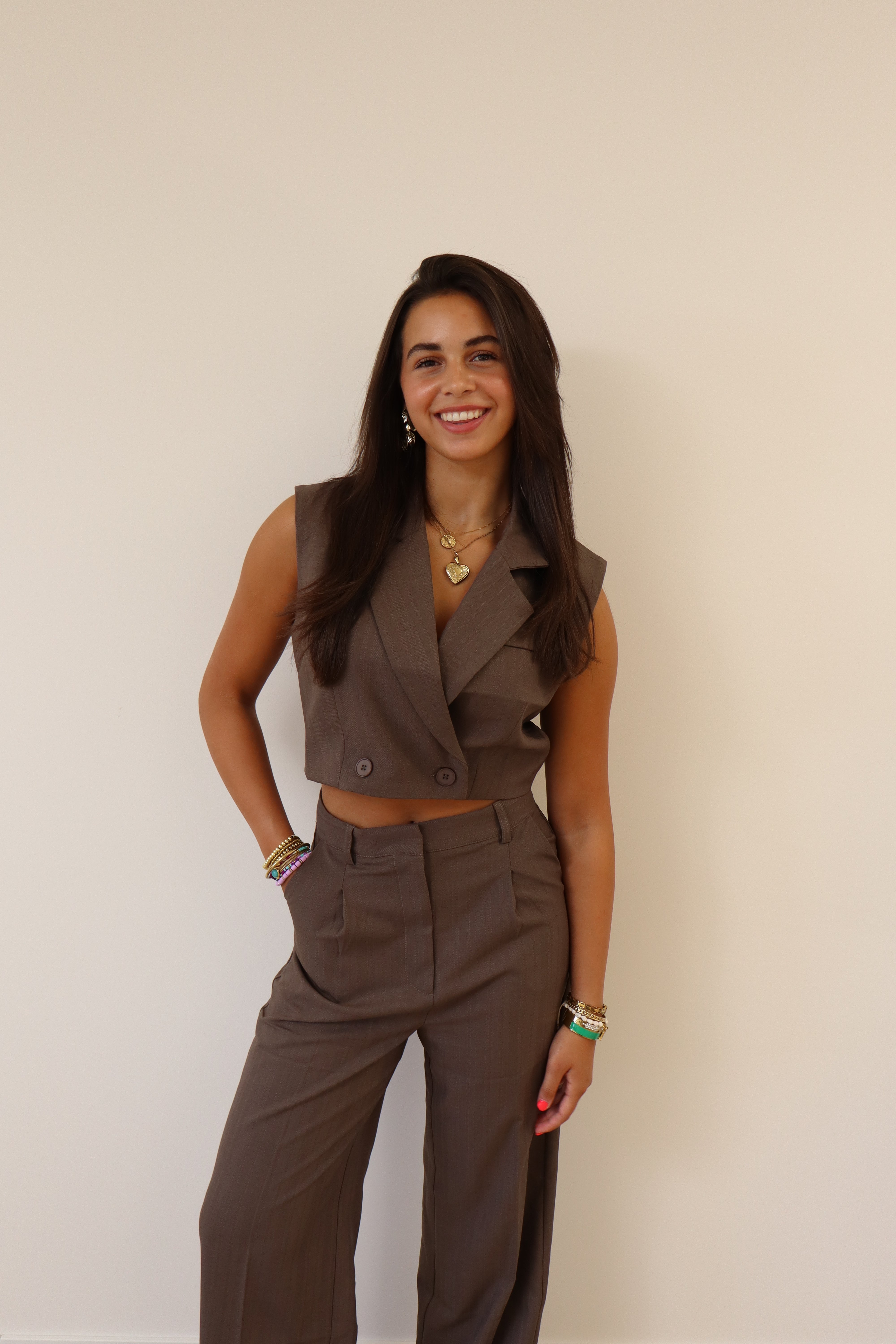 Cropped Gilet Robin Brown