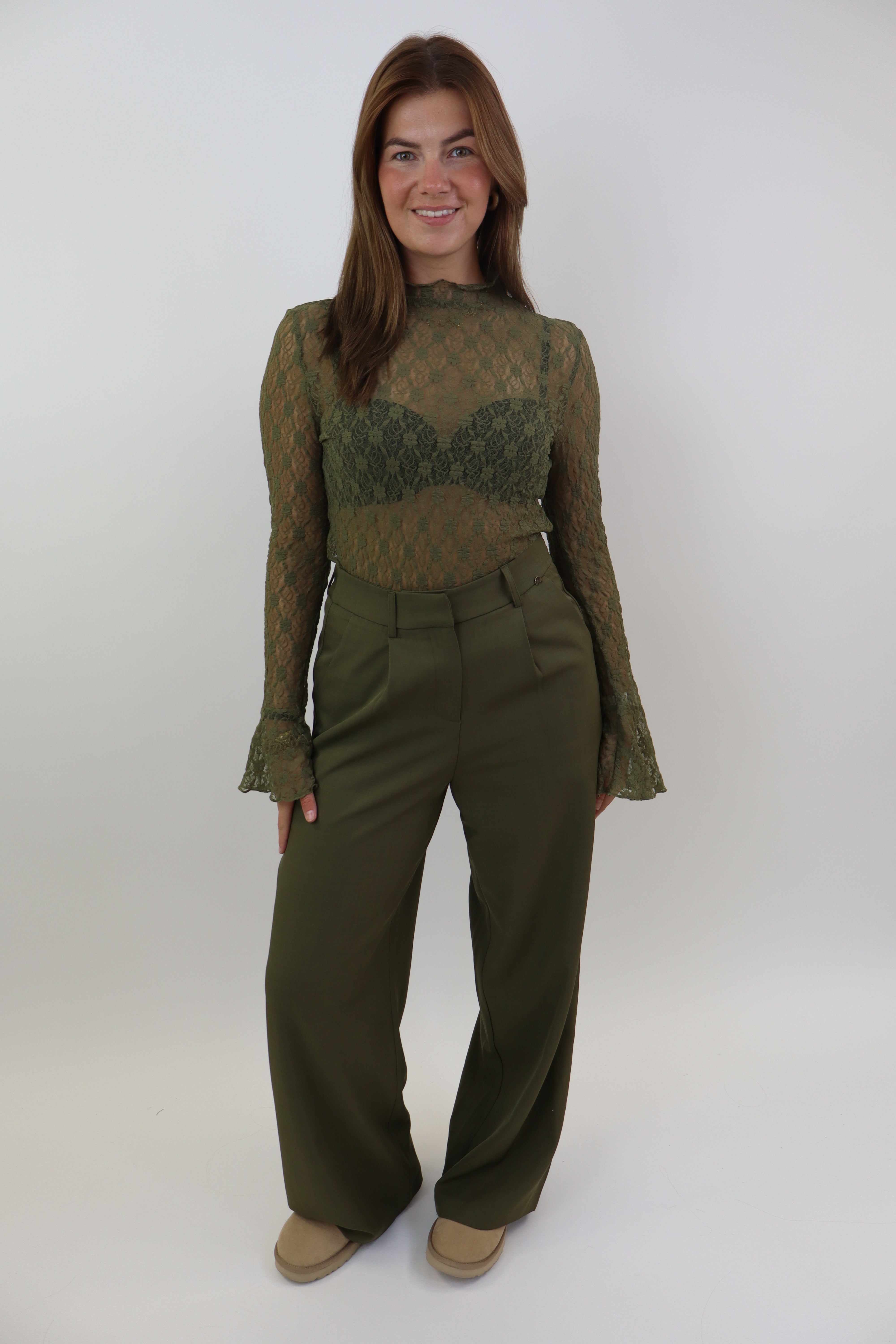 Bowie Wide Leg Pantalon | Green