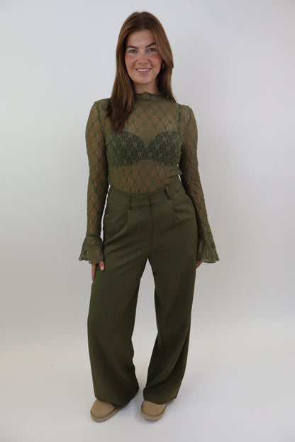 Bowie Wide Leg Pantalon | Green