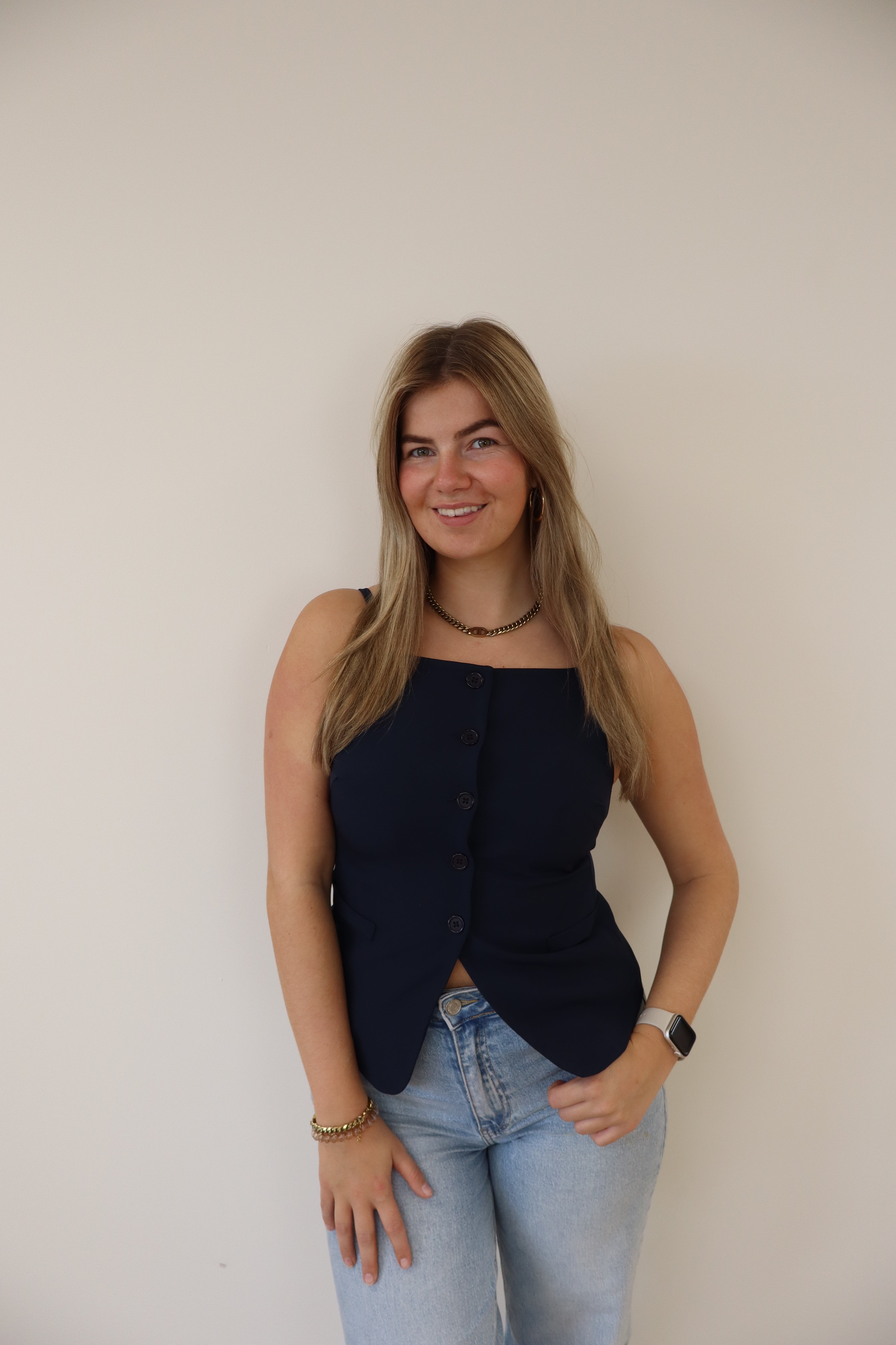 Luca Gilet Top Navy