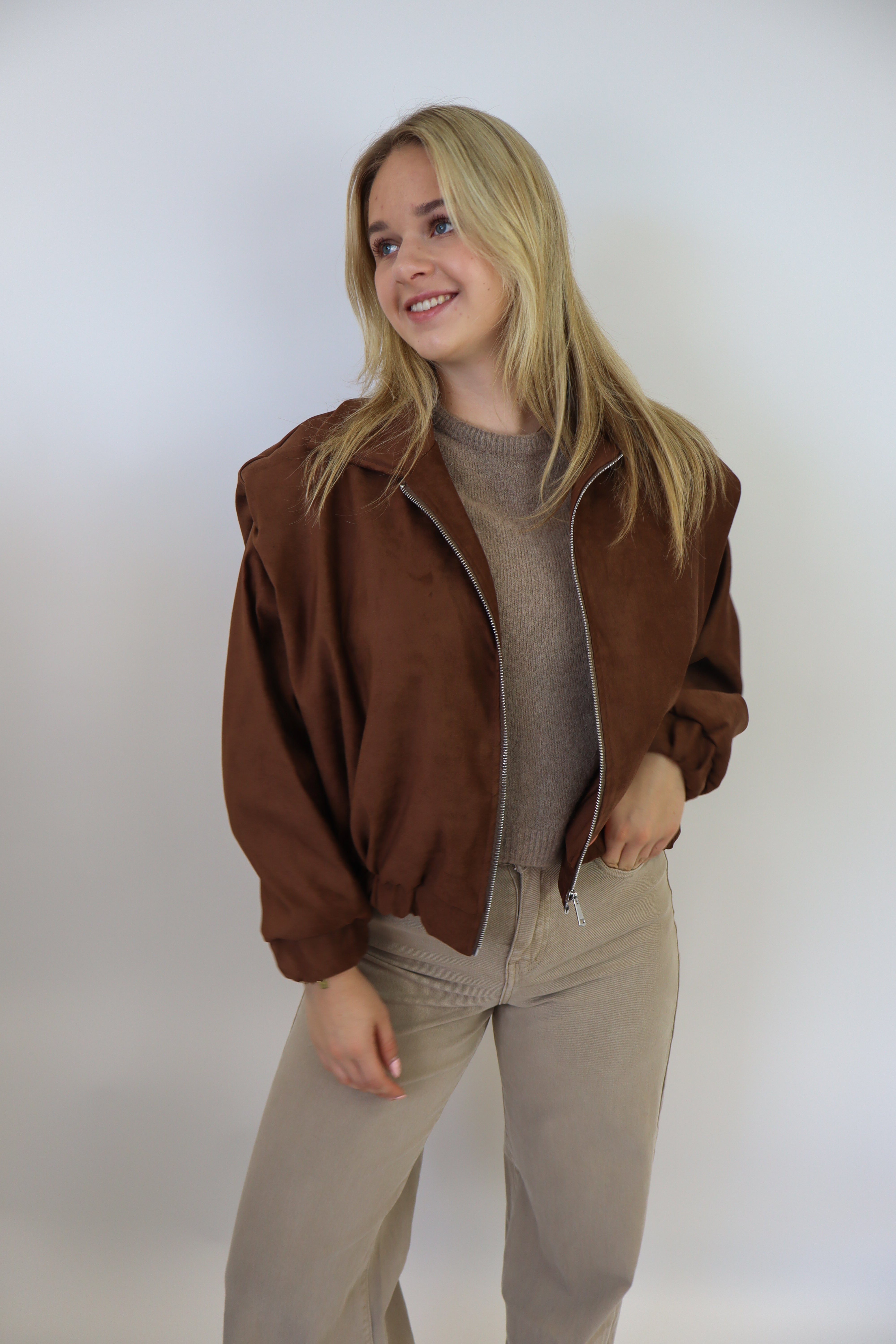 Nienke Suede Jacket Camel