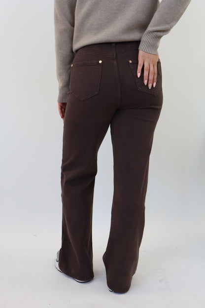 Suzan Wide Leg Jeans | Bruin W3368-C