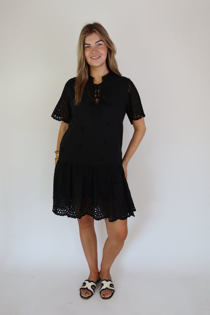Marah Broderie Dress Black