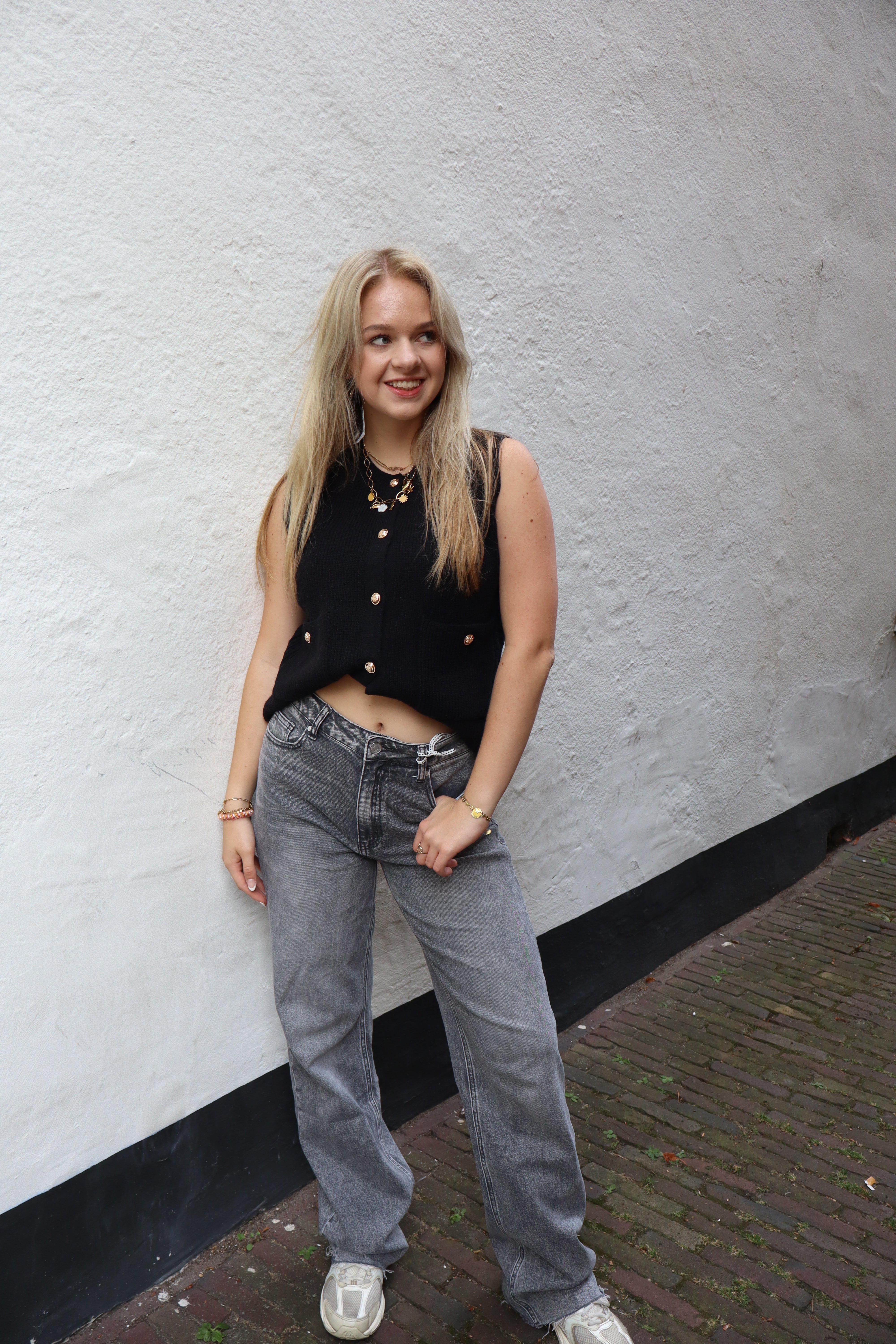 Tall Wide Leg Jeans Grey |W3636-5