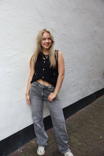 Tall Wide Leg Jeans Grey |W3636-5