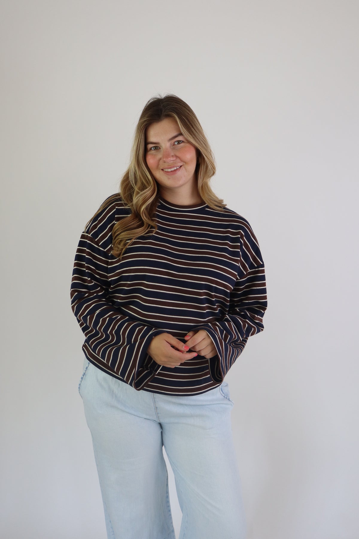 Amy Striped Longsleeve Brown/Blue
