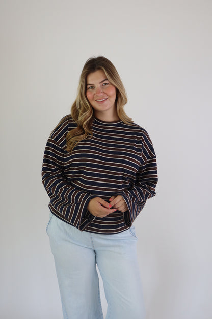 Amy Striped Longsleeve Brown/Blue