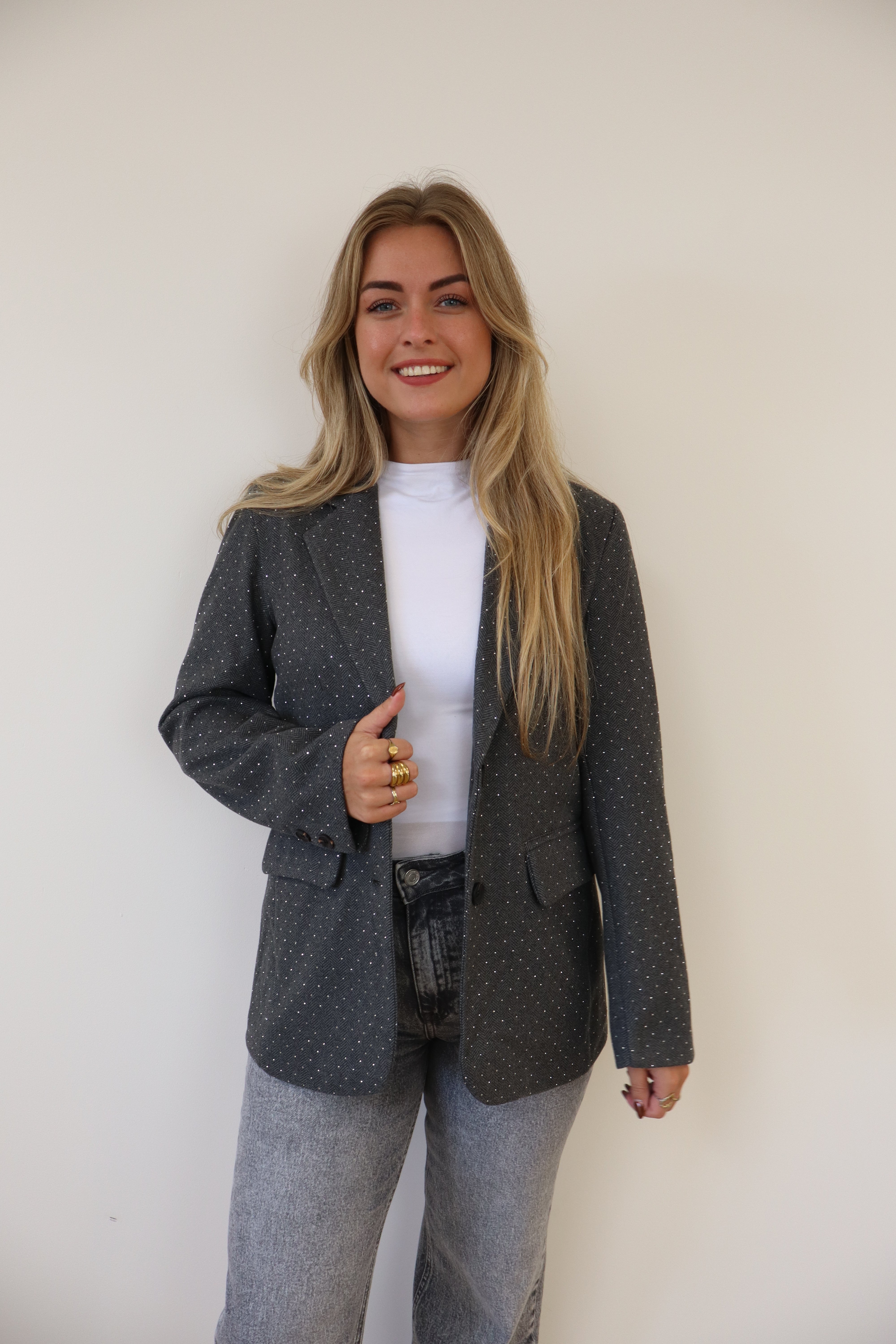 Glitter Blazer Muna Dark Grey