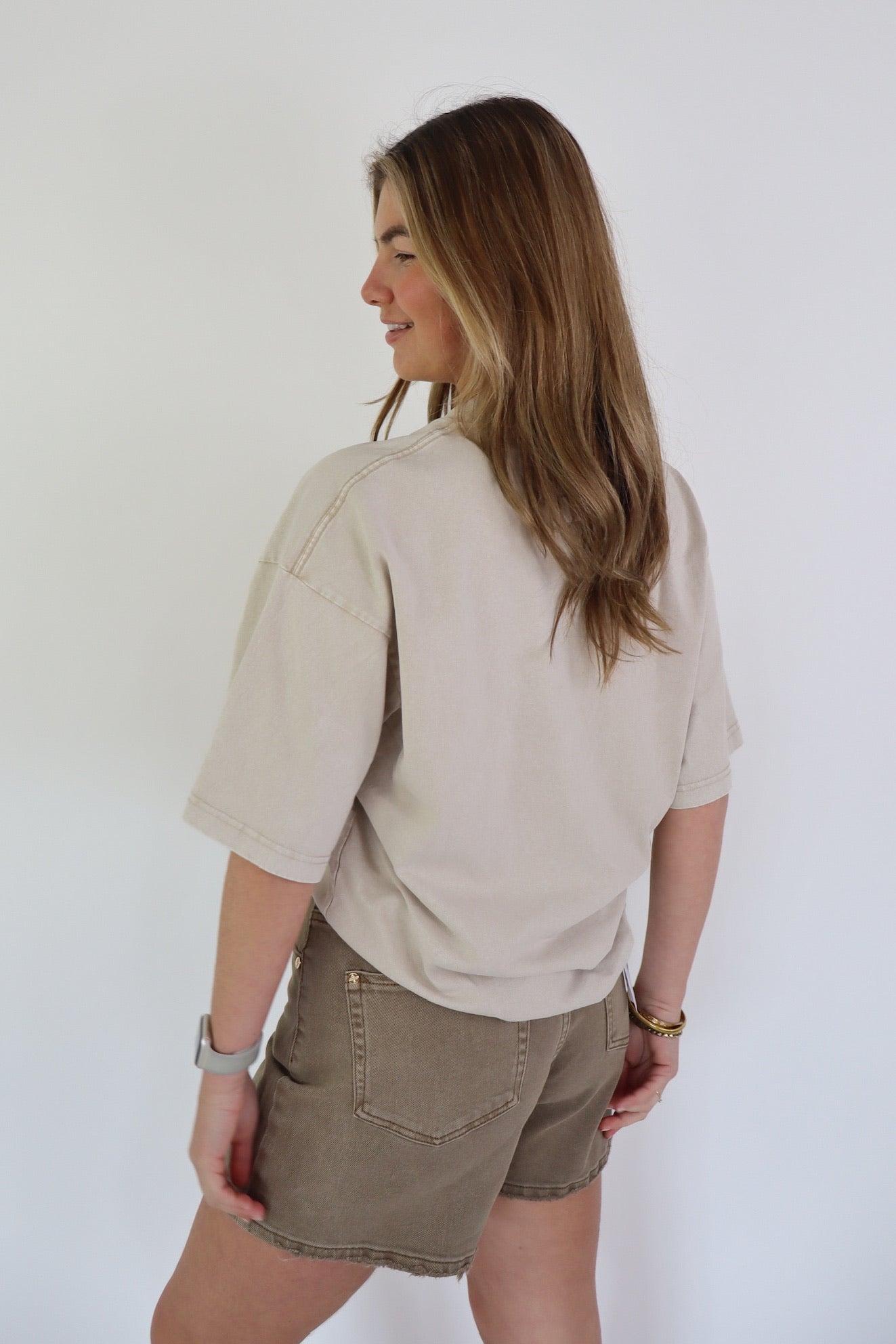 Evi Denim Shorts Taupe W3900-E