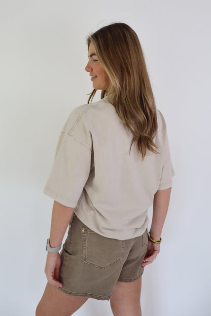 Evi Denim Shorts Taupe W3900-E