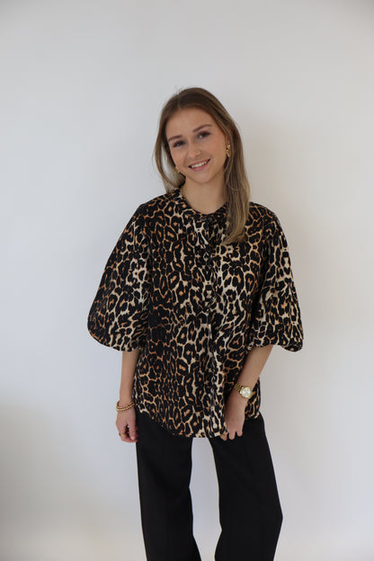 Denim Leopard Top