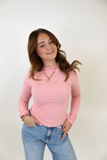 Leanne Long Sleeve Top - Roze