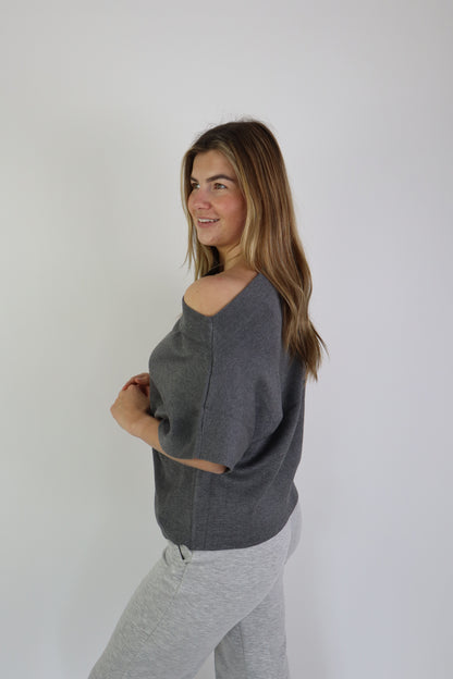 Rilana Off Shoulder Top Grey