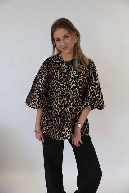 Denim Leopard Top