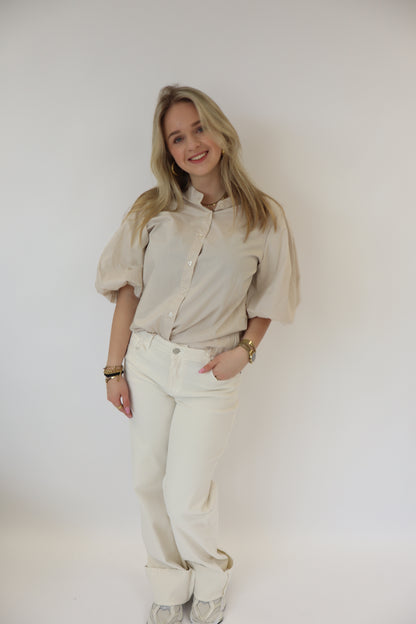 Wide Leg Jeans Beige | RD2995-5