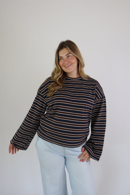 Amy Striped Longsleeve Brown/Blue