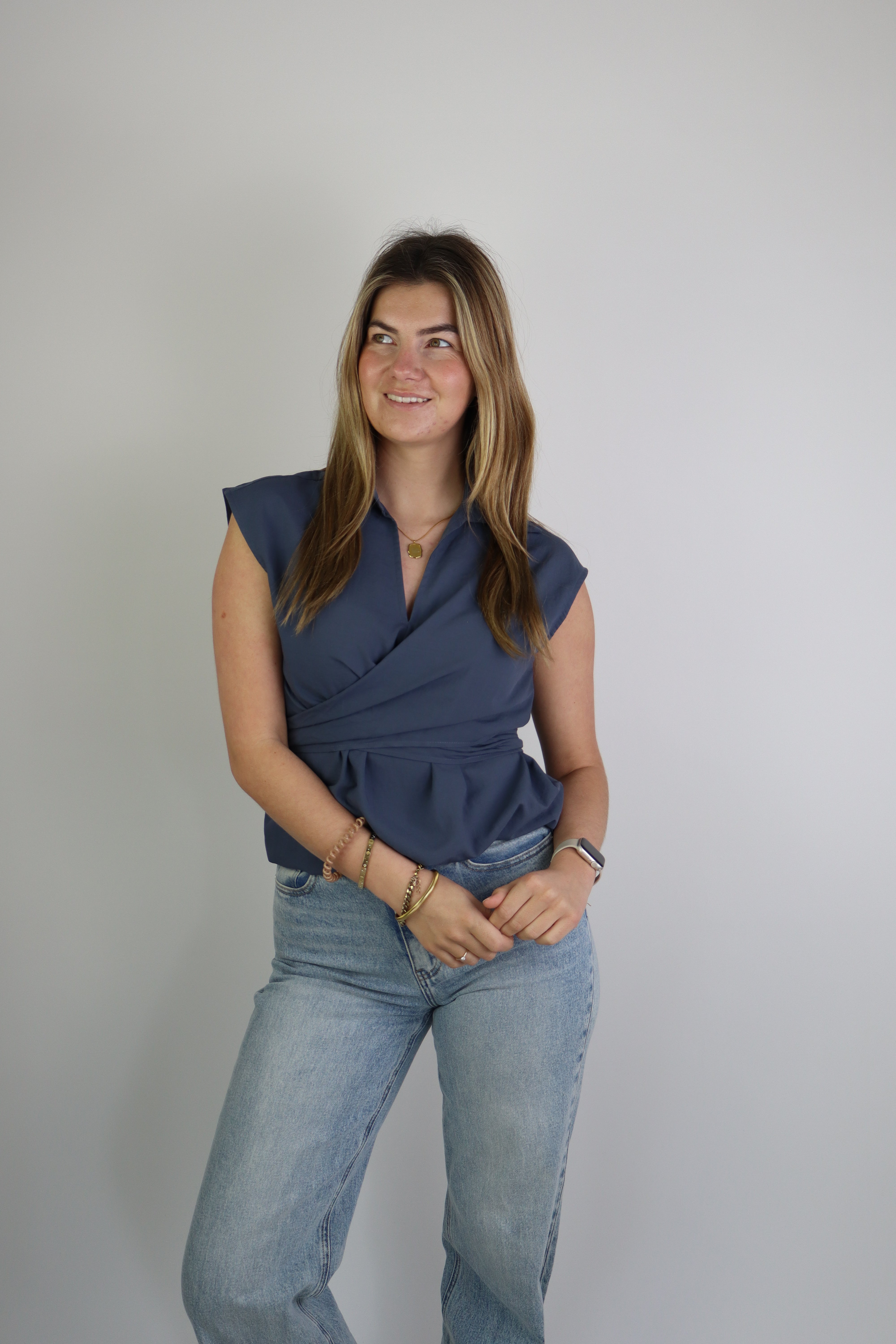 Marlou Blouse Denim Blue