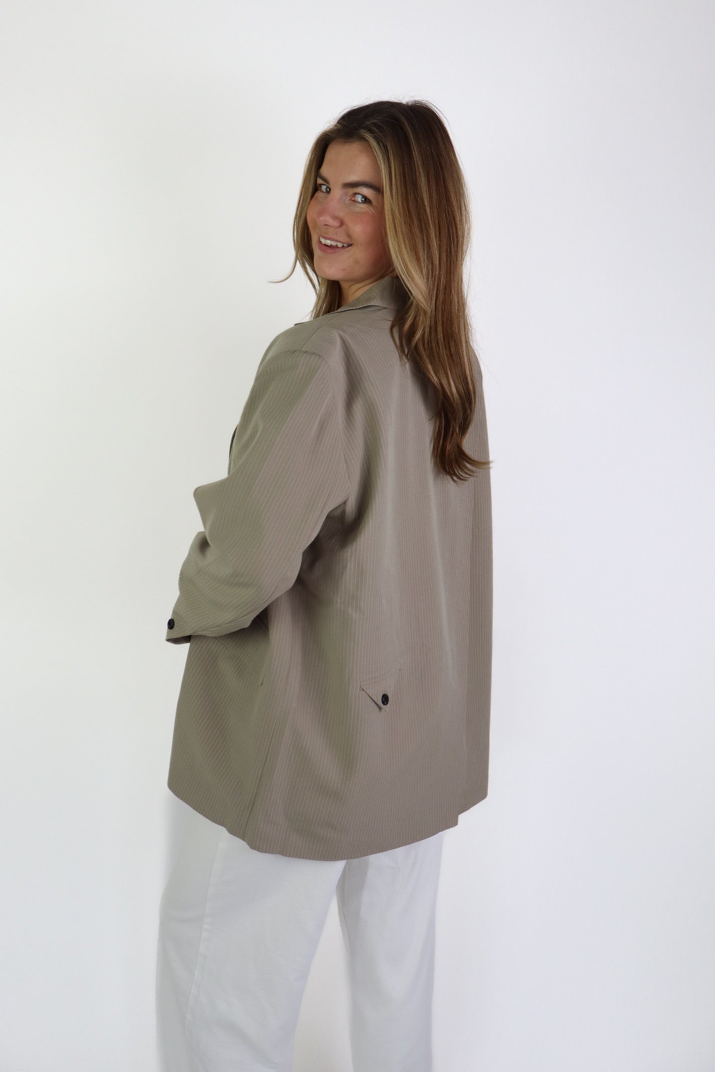 Striped Blazer Beige