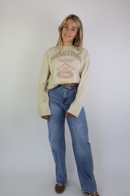 Fold Over Jeans Denim HM1511-1