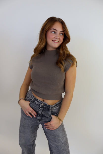 Basic Top Meavy Taupe