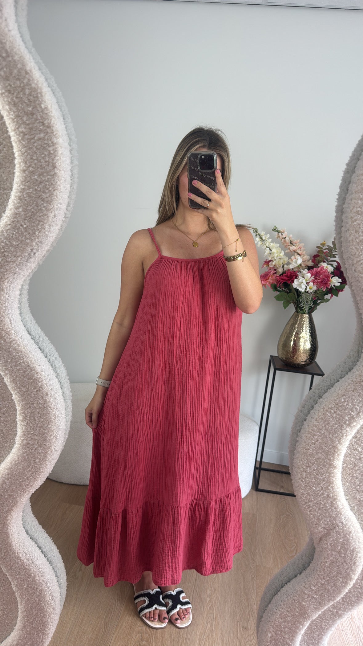 Jamy Katoenen Jurk Roze
