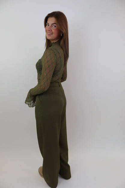 Bowie Wide Leg Pantalon | Green