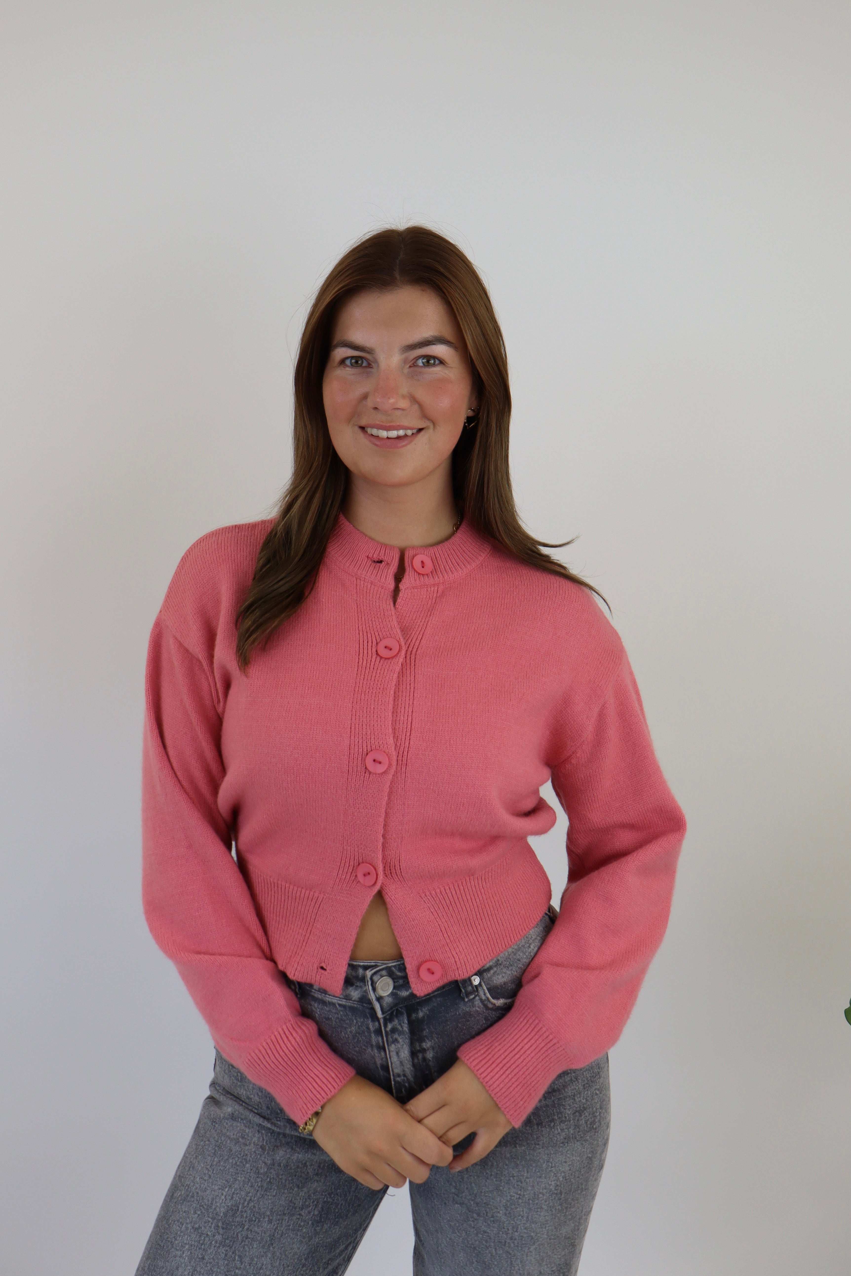 By Kie Knitted Cardigan Roze