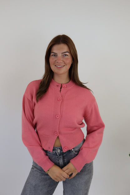 By Kie Knitted Cardigan Roze