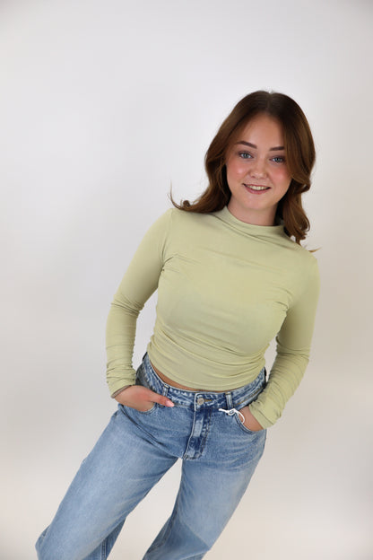 Leanne Long Sleeve Top - Sage Green