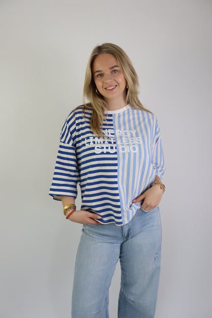 Studio Striped Tee Blue