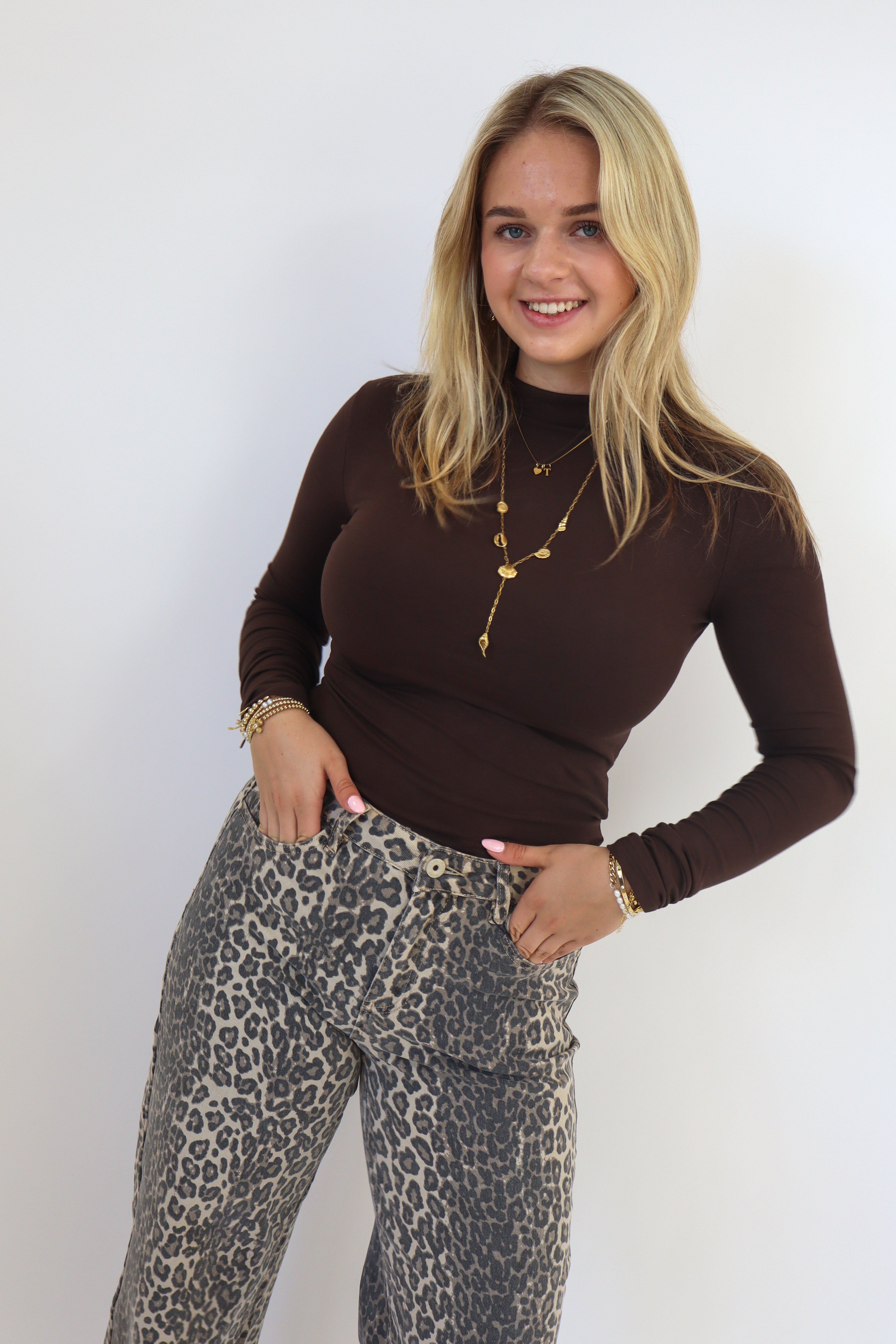 Leanne Long Sleeve Top - Bruin