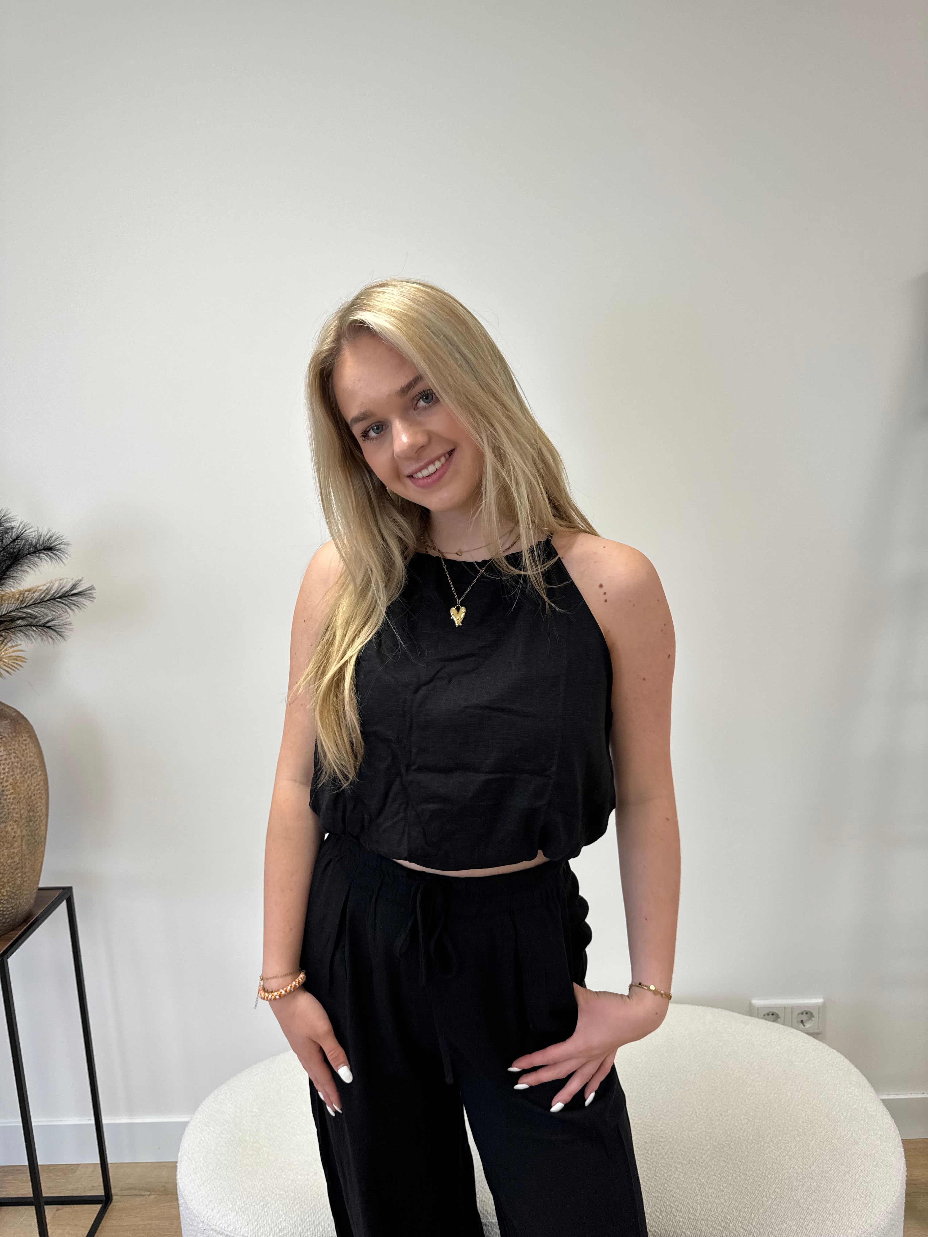 Linnen Top Black