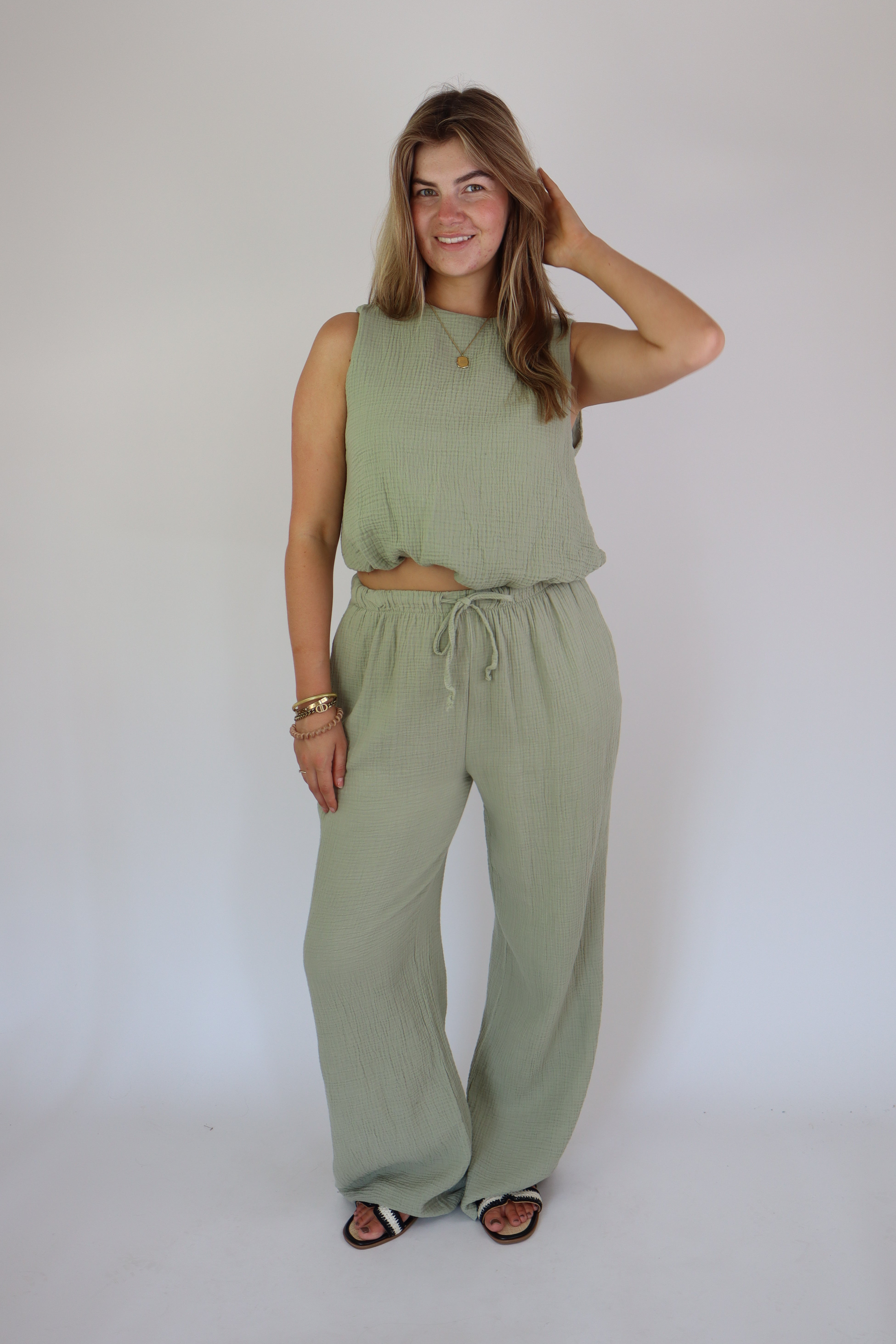 Isabel Katoenen Set Groen
