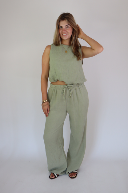 Isabel Katoenen Set Groen