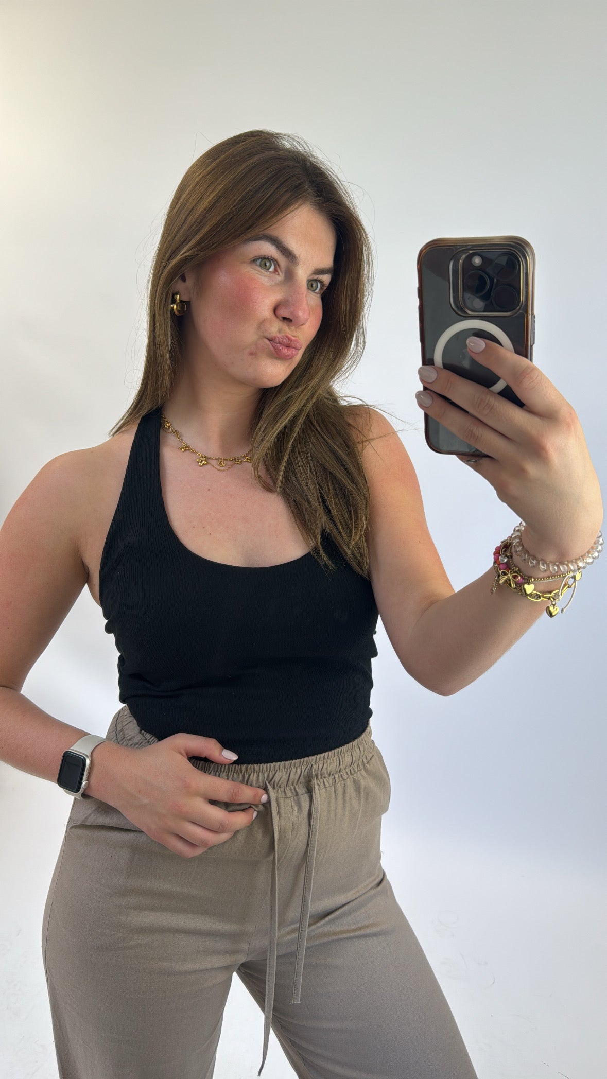 Liza Halter Top Zwart