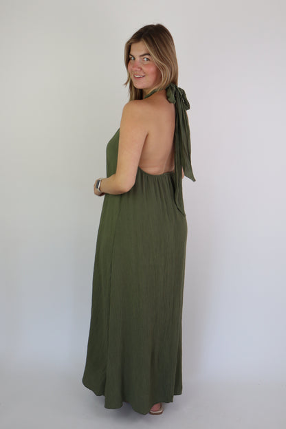 Roma Maxi Dress Army Green