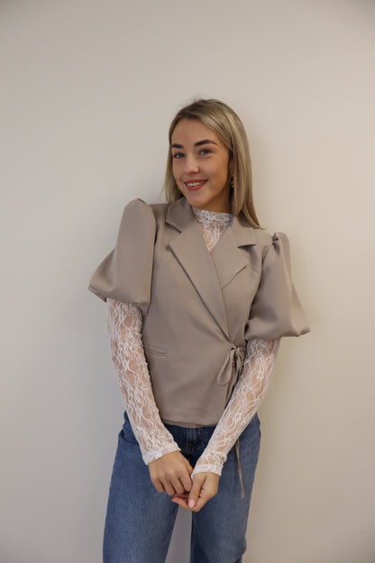Floor Wrap Blazer Taupe