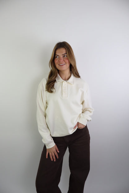 By Kie Basic Polo Sweater Off-White