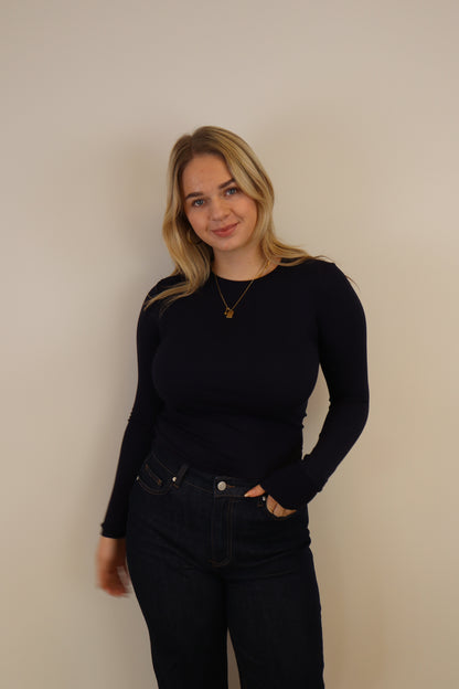 Zoë Long Sleeve Top Navy