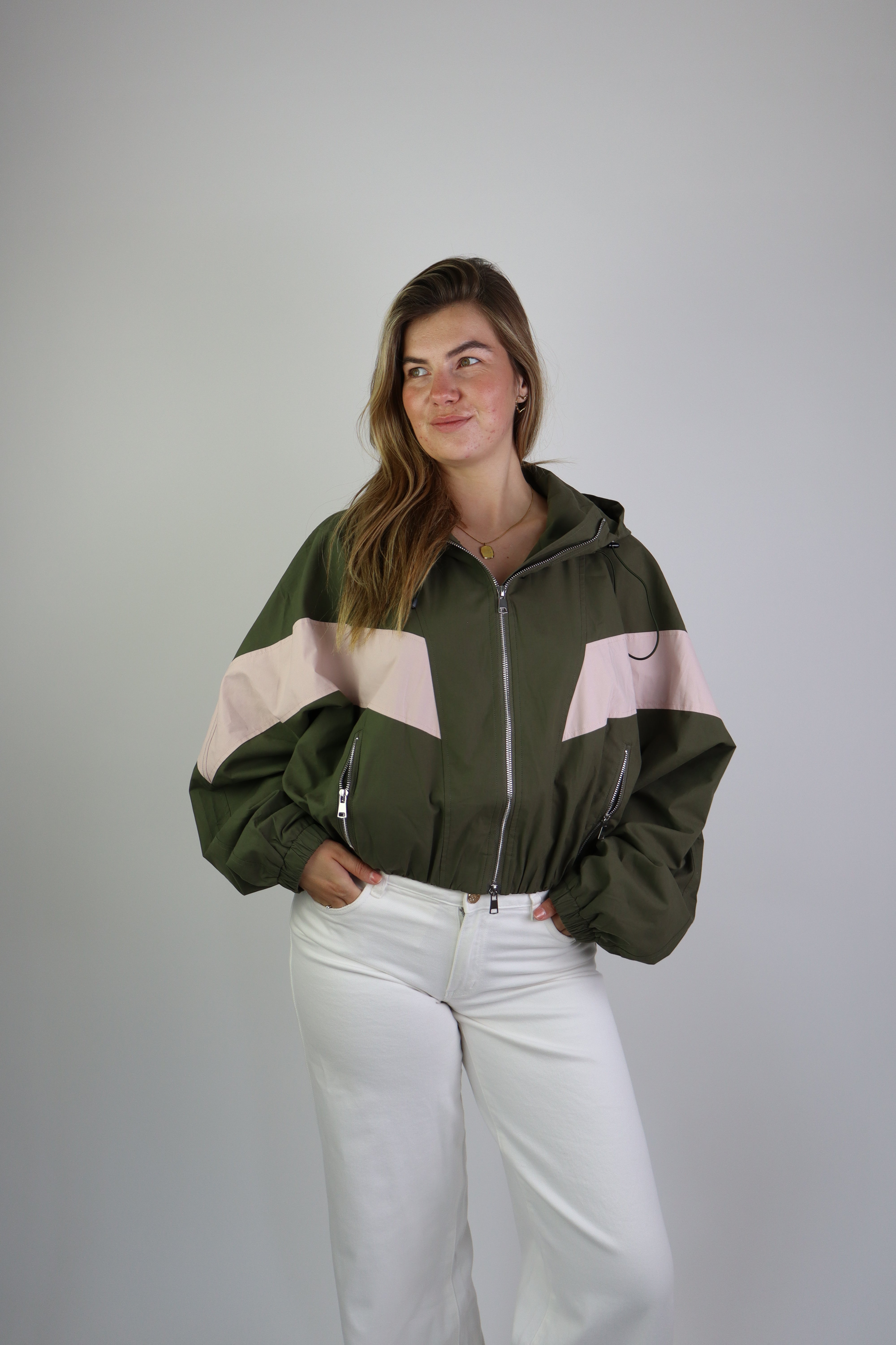 Ambika Track Jacket Green/Pink