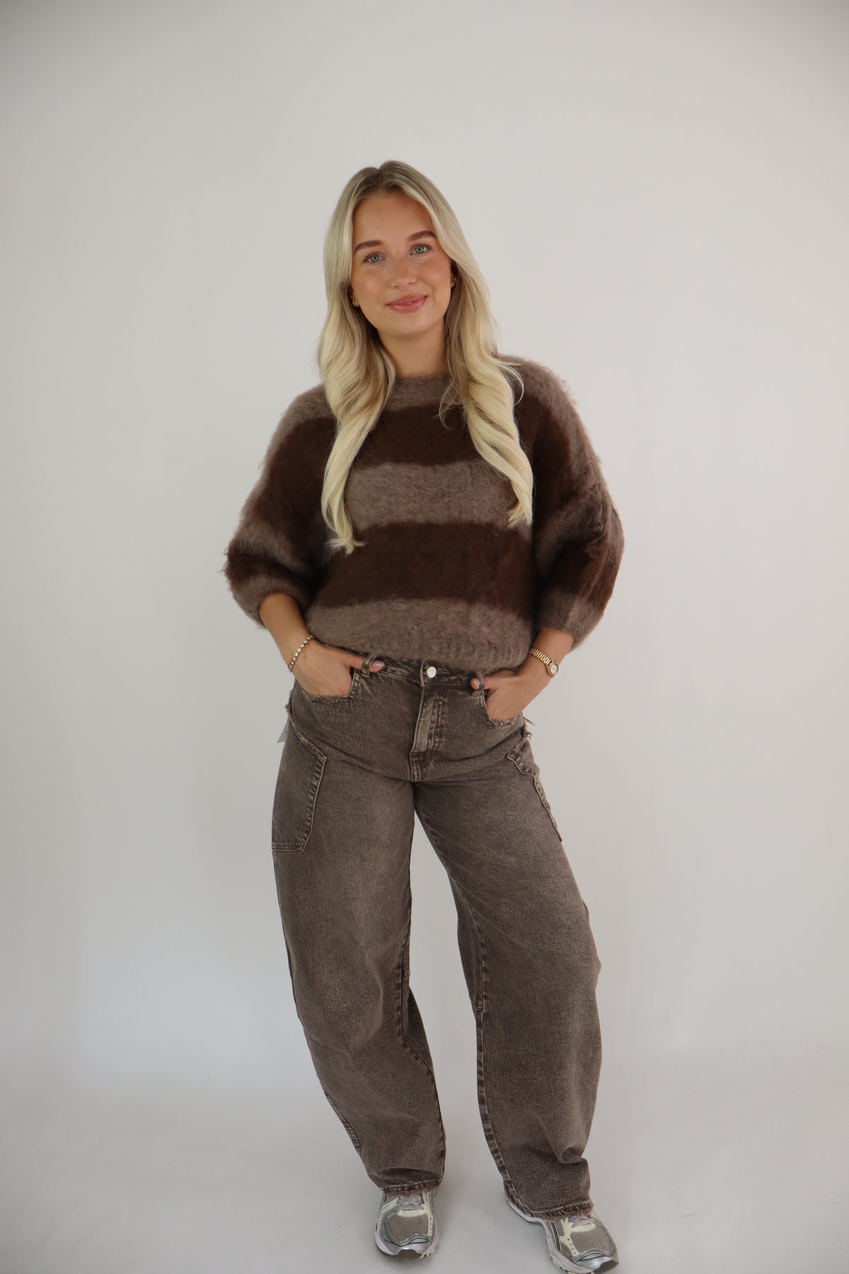 Lola Balloon Pocket Jeans Taupe W3832-4