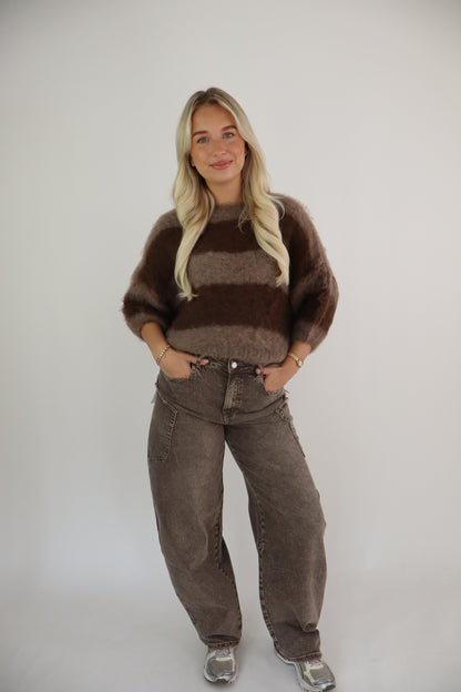 Lola Balloon Pocket Jeans Taupe W3832-4