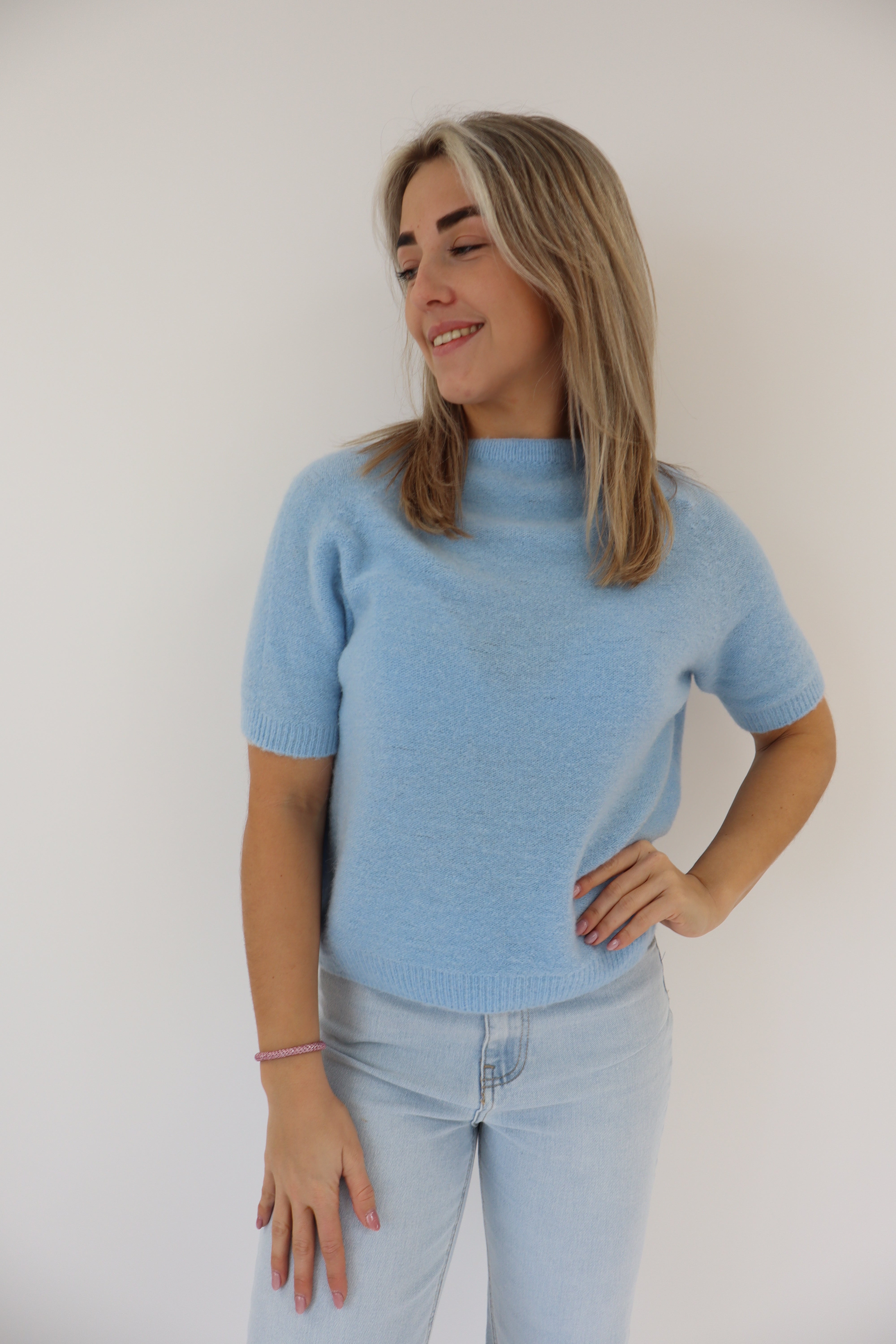 Basic Alpaca Top Blauw