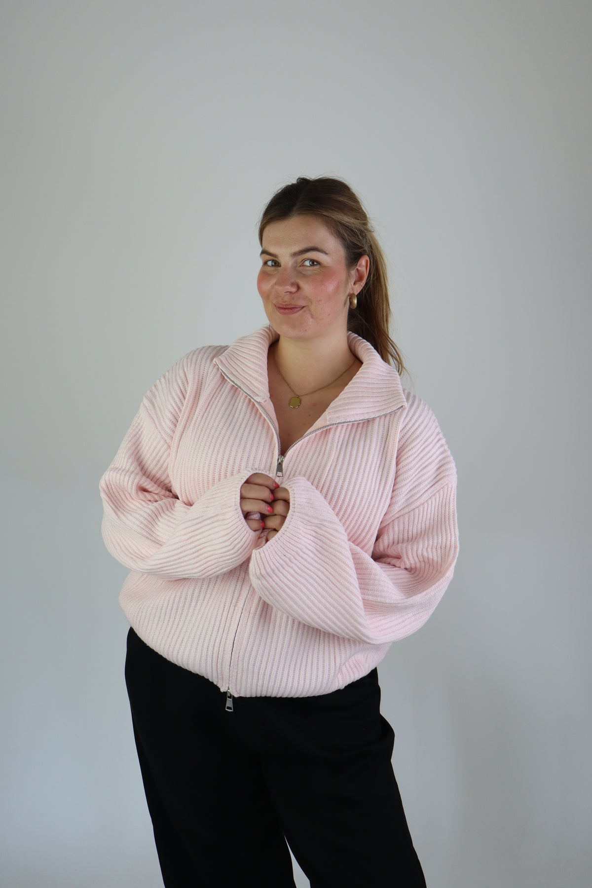 Lana Zip Vest Light Pink