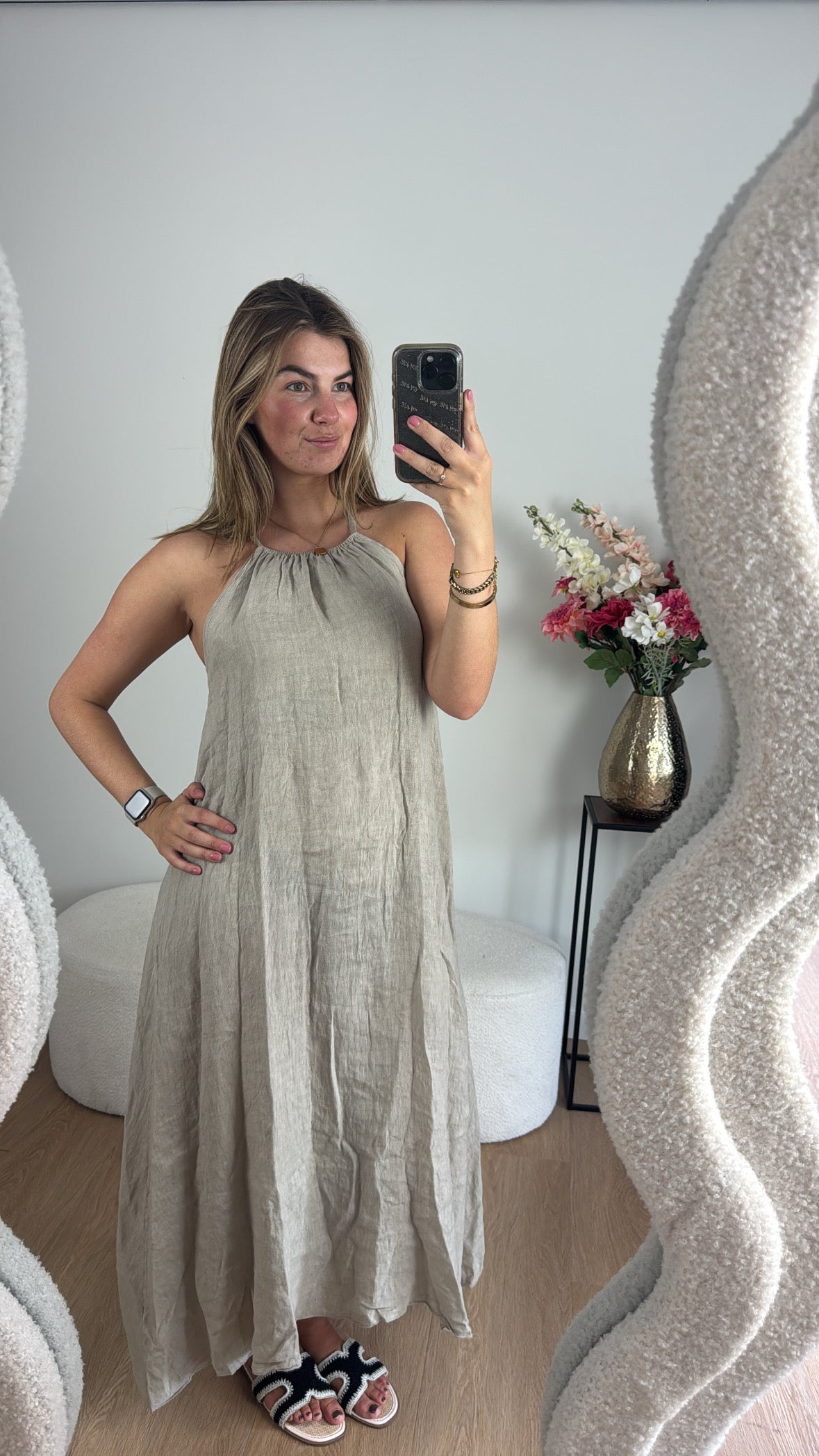 Linnen Dress Beige