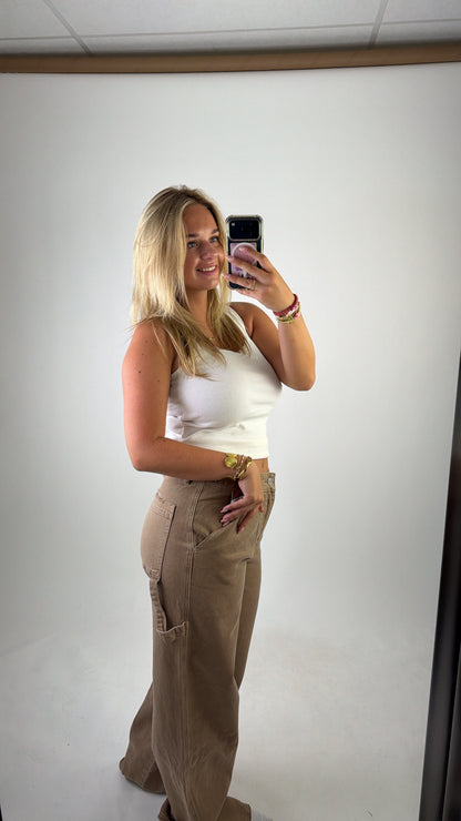Carpenter Wide Leg Jeans Camel W3899-CM