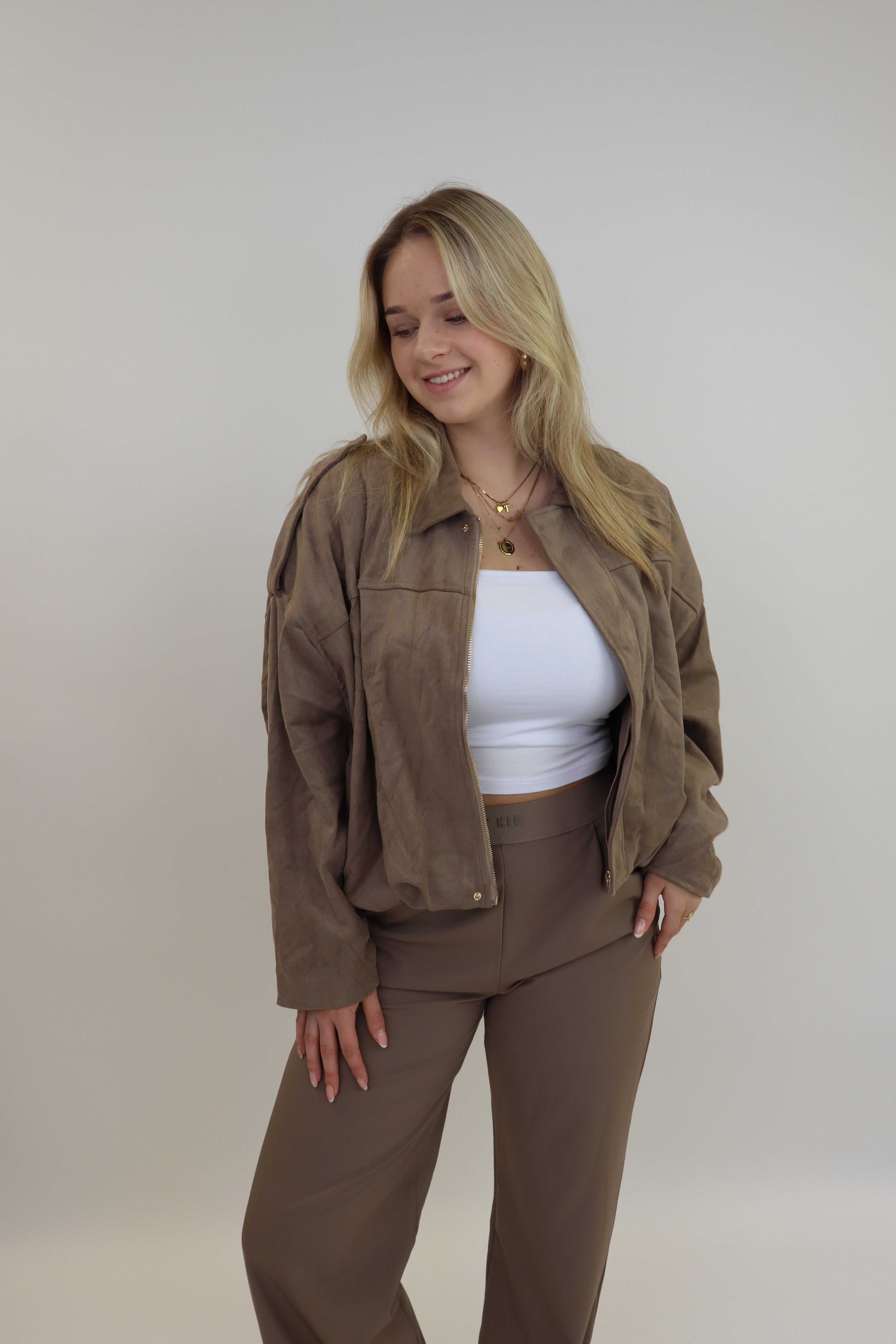 Suede Jacket Taupe