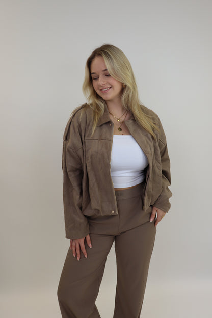 Suede Jacket Taupe