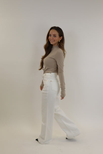 Suzan Wide Leg Jeans White W3368-B1